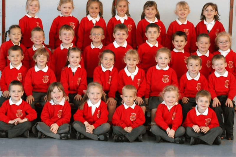 Don't they look smart. It is Mrs Anderson and Miss McCrimmon's reception class at St Joseph's RC Primary.