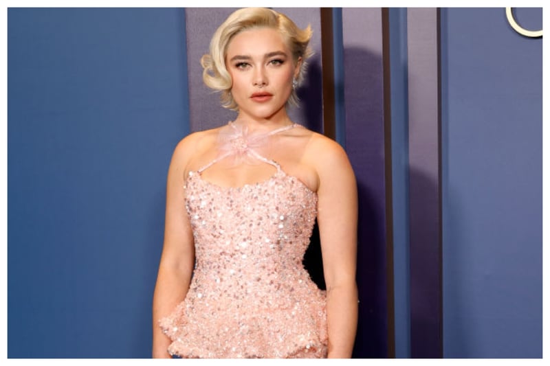Florence Pugh looked so chic in a pale pink Rodarte gown