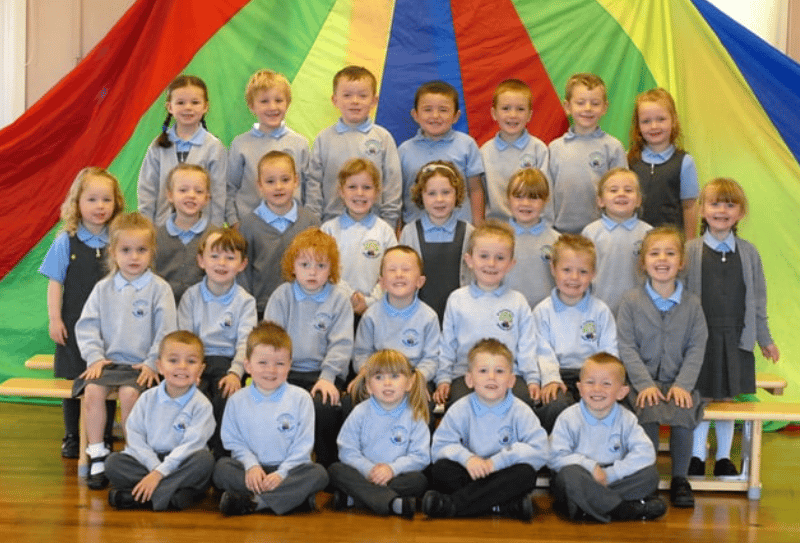 Mrs Scullion and Mrs McDermott's reception class at St Aloysius RC Infants.
