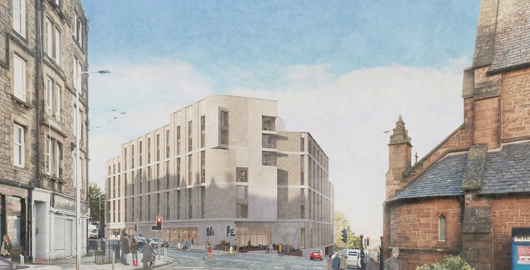 Planning approval for this 191 bed student residence and commercial unit in Meadowbank was initially refused but the decision was reversed on appeal.