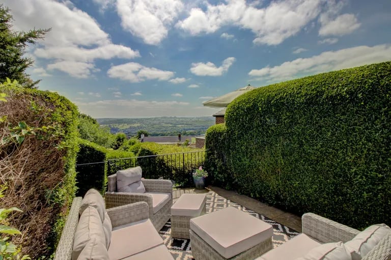The rear terrace offers absolutely stunning view.