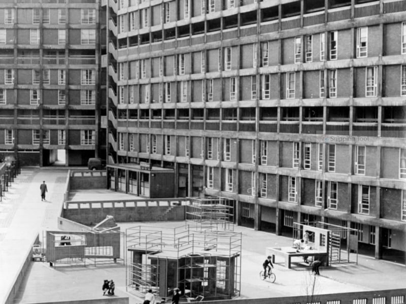 Park Hill flats and playground pictured in around 1960-65