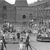 Matthew Street playground, Netherthorpe, Sheffield, in 1931, the year it opened after being presented by J.G. Graves