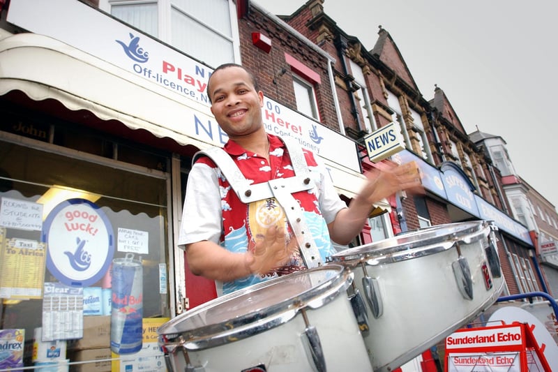 Drum playing newsagent Joseph Brown was in the Sunderland Echo in January 2006.