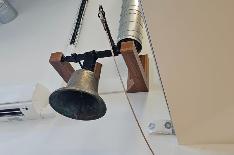 The orphan home bell on display hung in the tower of the first orphan home.
