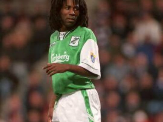 Jimmy Bocco played for Hibs for one season in 1997/98, making 29 Premiership appearances for the Hibees