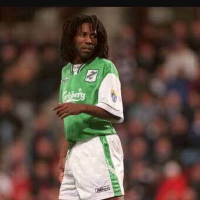 Jimmy Bocco played for Hibs for one season in 1997/98, making 29 Premiership appearances for the Hibees