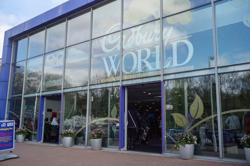The iconic Cadbury World factory, which today features self-guided tours through colorful interactive displays about chocolate-making & Cadbury history.
