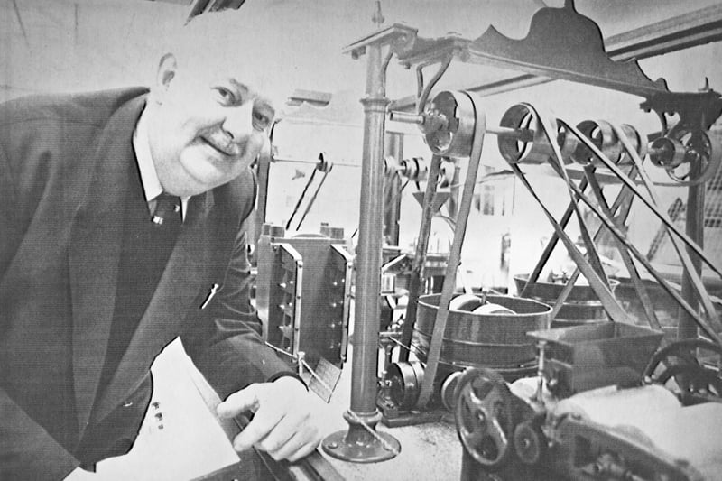 A working model of a chocolate making machine from 1900 was restored from the scrap yard and added to the Cadbury Collection (formerly called the Alternative Exhibition). Shown in the photograph is Roger Miles. 