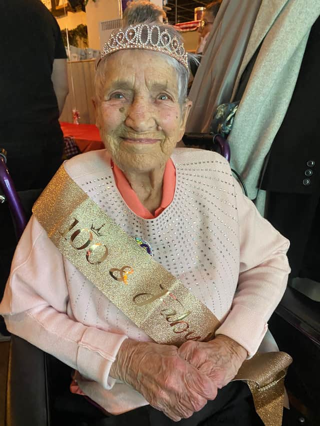 "100 and fabulous": Gladys and her family celebrated with a party on Tuesday.
