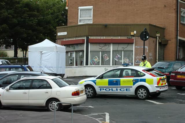 The scene of the shooting on Spital Street