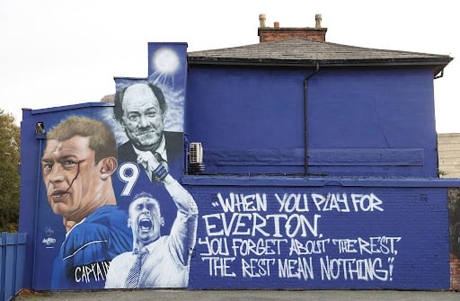 This mural of Duncan Ferguson and Howard Kendall is located near Goodison Park on Langham Street and includes one of Big Dunc's most famous quotes. 