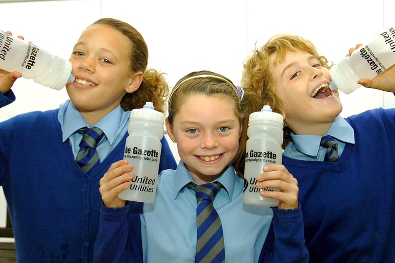 Layton Primary School 'Tap into Water'. From left, Darnell Weber, Megan Walker and James Hankinson (all aged 9)