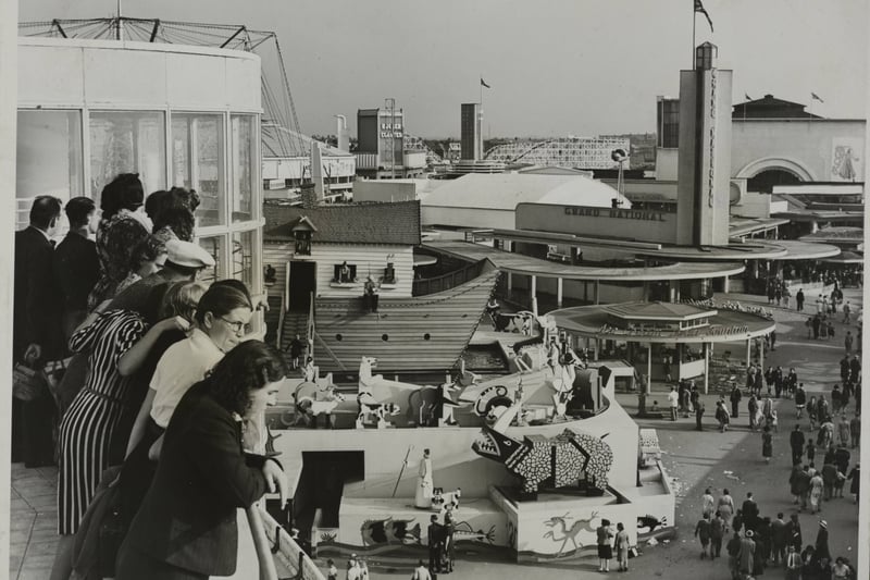 A football team from Belgium viewing the Pleasure Beach from the roof of the new Casino (Photo by Hulton Archive/Getty Images)