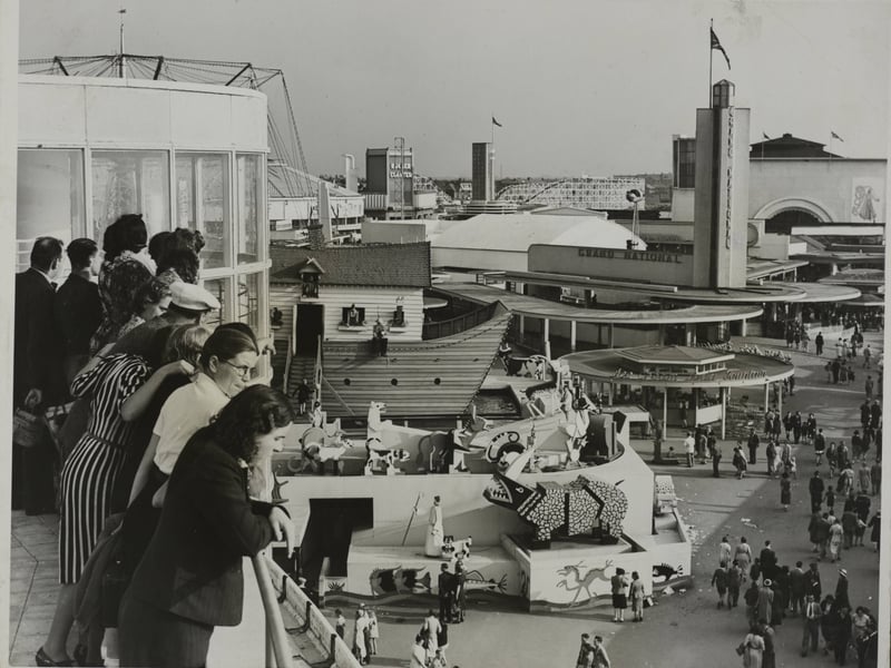 A football team from Belgium viewing the Pleasure Beach from the roof of the new Casino (Photo by Hulton Archive/Getty Images)