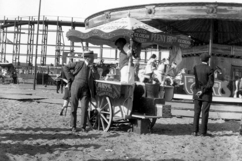 Sand was still close by to the rides in the early days of Blackpool Pleasure Beach before New South Promenade was built
