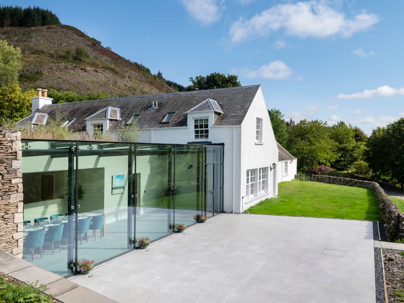 Exterior: Blackhouse’s woodland grounds and gardens extend to a total of 20 acres and feature patios, a fire pit, as well as a barbecue area.
Contact: Rettie & Co.