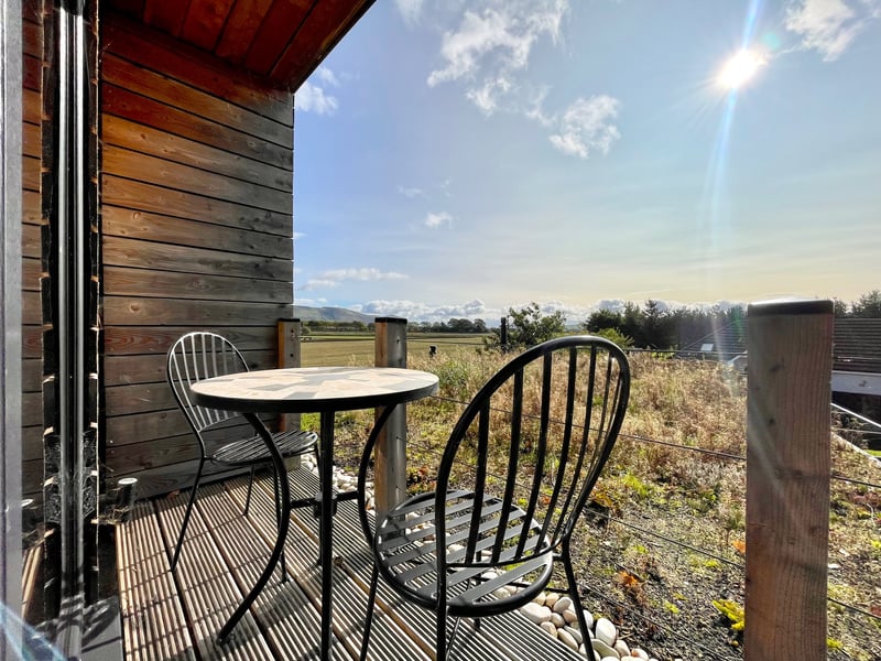 Exterior: Its south-facing gardens feature mature trees, a pond, and lawns. As well as the wrap-around decking there is an upstairs balcony.
Contact: Andersons