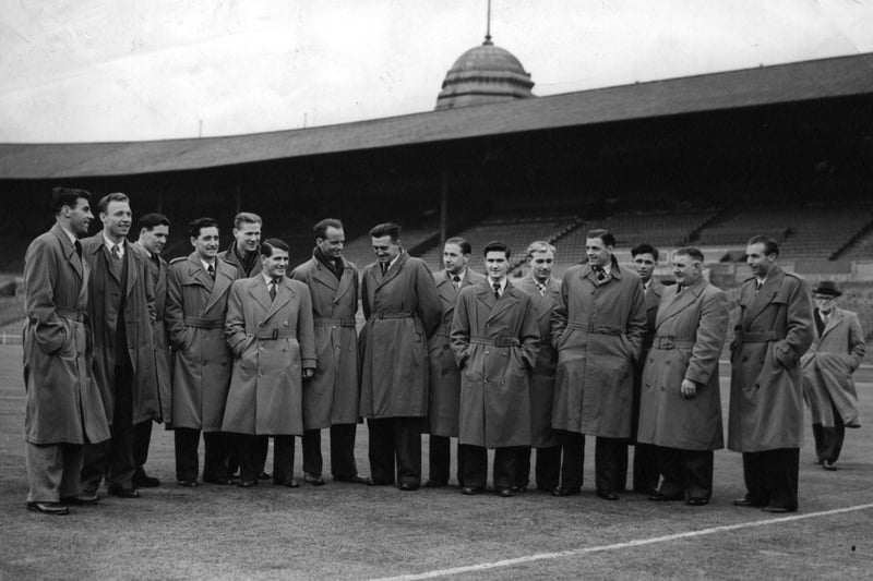 Blackpool FC team ahead of their 1951 FA Cup match
