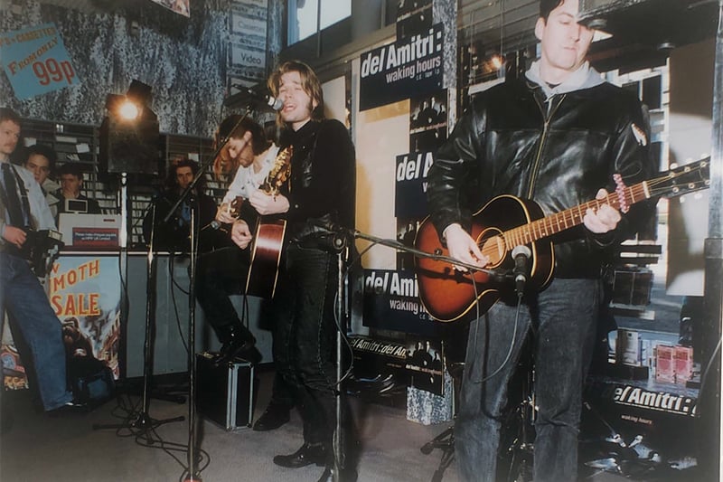 Del Amitri were formed at the beginning of the decade with the band growing out of lead singer Justin Currie's Jordanhill College School band. Their debut was released in May 1985 with the band being pictured here promoting their second studio album Walking Hours released four years later. 