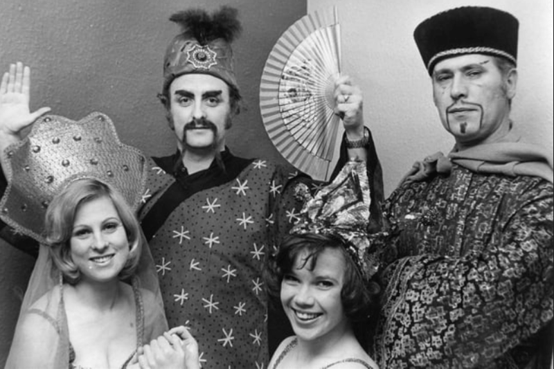 Princess Balroubadour, Dorothy Ramm; Vizier, Ron Markwick; So-Sho, Liz Ayre; and Emperor, Jack Parkinson are pictured in panto - but which one? Get in touch and tell us more. 