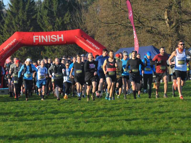 Runners at the start of the half marathon