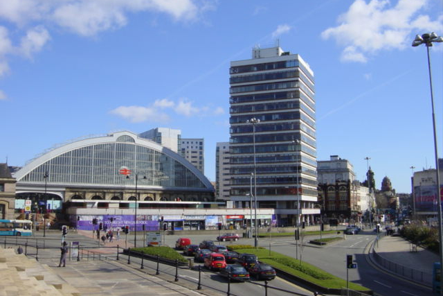 Concourse House was a 1960s high-rise tower block on Lime Street, designed by the architect Richard Seifert. It is pictured here in 2006.