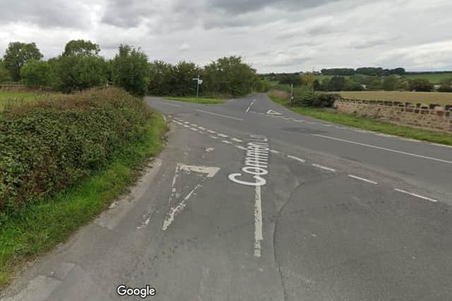 Rotherham Lane, near Laughton, Rotherham. Two people are in hospital after a crash near the junction with Common Lane./ppPicture: Google