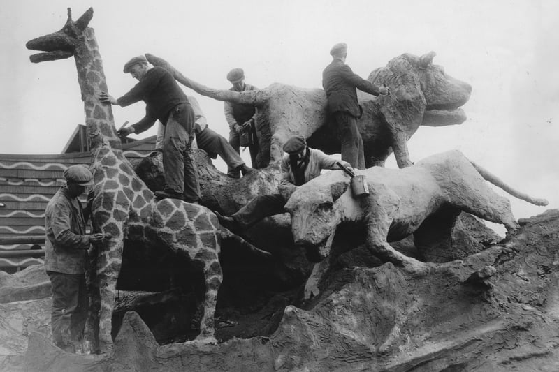 Animals of Noah's Ark on Blackpool Pleasure Beach, 26th February 1935. Photograph. (Photo by Imagno/Getty Images)