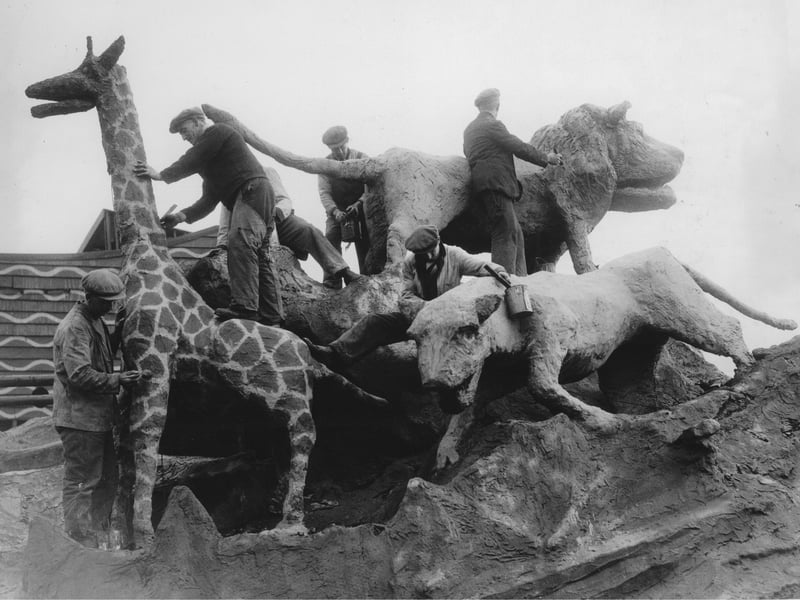 Animals of Noah's Ark on Blackpool Pleasure Beach, 26th February 1935. Photograph. (Photo by Imagno/Getty Images)