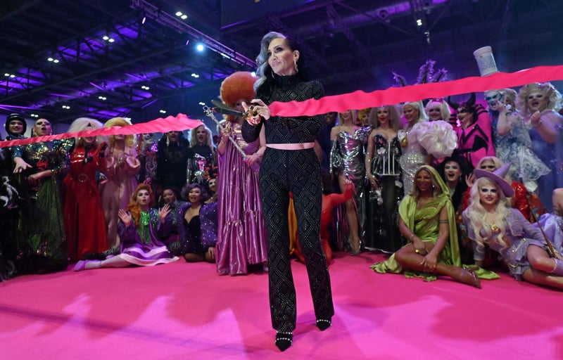 Around 180 queens "sashayed" down the pink carpet for the official opening of the event before being welcomed by Drag Race UK judge Michelle Visage.