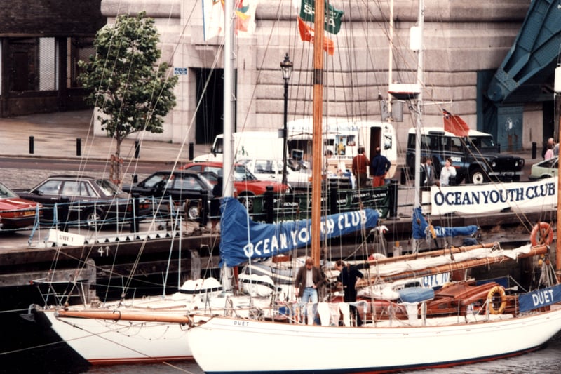 A view of three boats which form part of the Ocean Youth Club Newcastle upon Tyne taken in 1985.