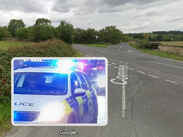 Rotherham Lane, near Laughton, Rotherham. Two people are in hospital after a crash near the junction with Common Lane. Picture: Google
