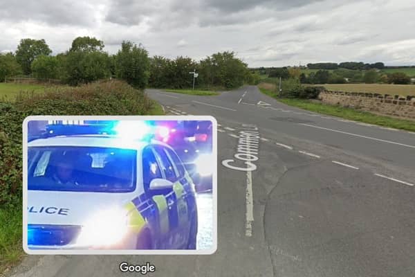 Rotherham Lane, near Laughton, Rotherham. Two people are in hospital after a crash near the junction with Common Lane. Picture: Google