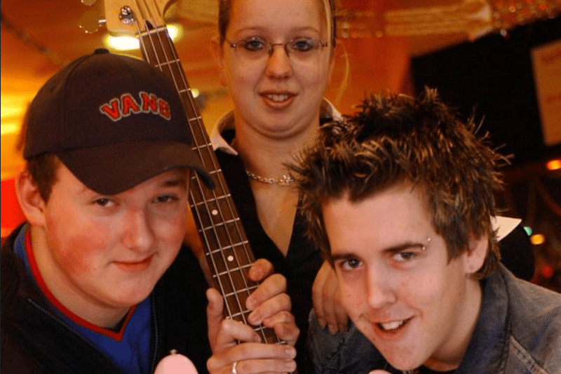 Bar Pukka manager Emma Smith with Random Guy band members Adam Barber and Ben Marshall. This one takes us back to 2003.