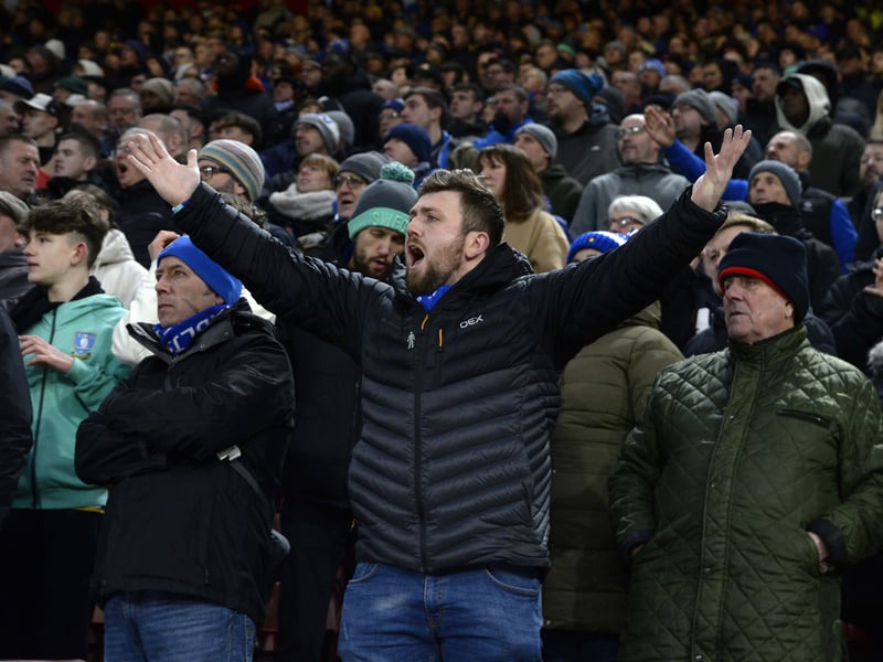 Owls fans who made the long journey to the South Coast and St Mary's to face Southampton.