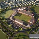 How Sheffield FC's proposed new stadium, just off Meadowhead Roundabout, which it would share with Sheffield Eagles, would look