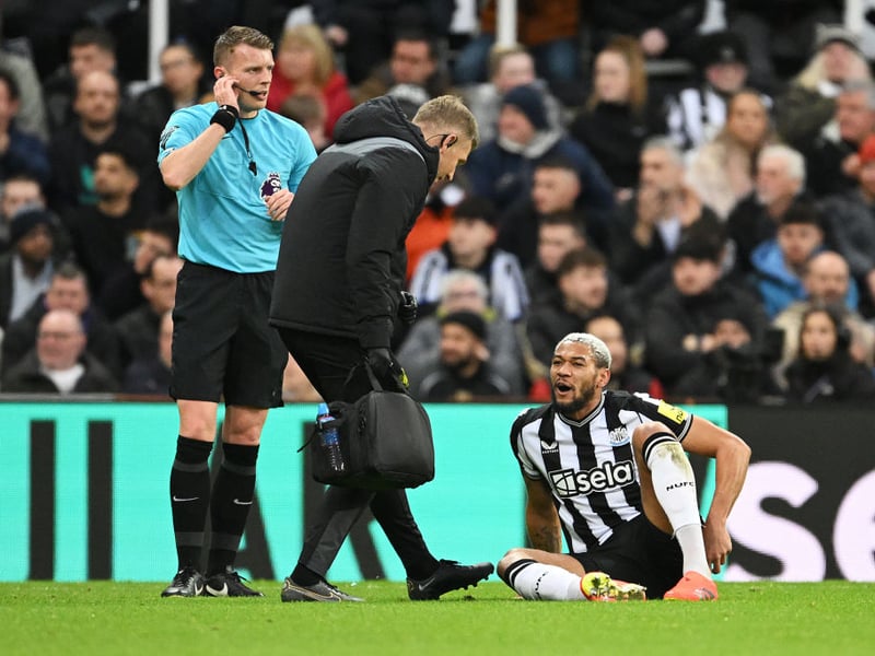Joelinton has undergone surgery on his thigh injury and has been ruled-out of action until May.