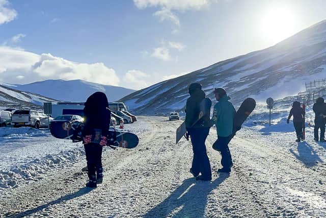 Skiers and snowboarders take to the slopes at Glenshee Ski Centre