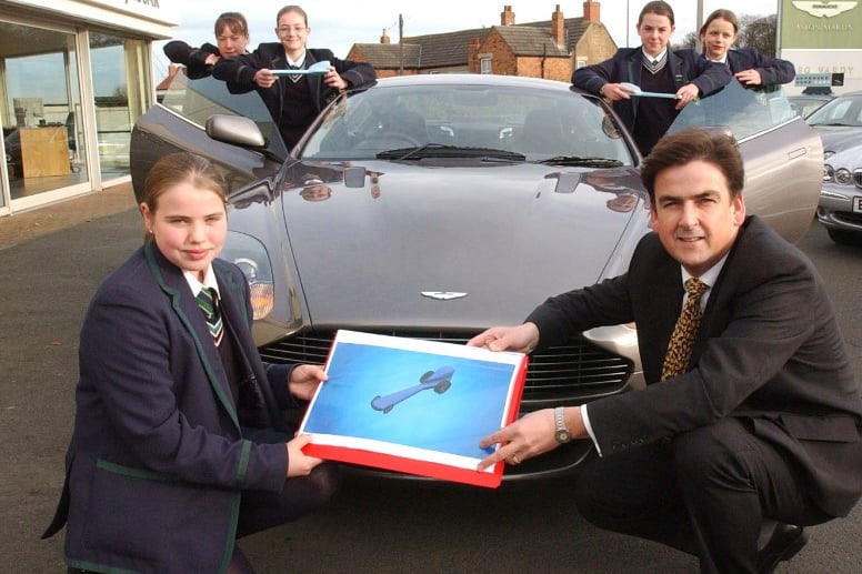 Pupils from St Anthony's school got tips for a design competition in 2004 from the Reg Vardy Aston Martin franchise manager Paul Thursby.