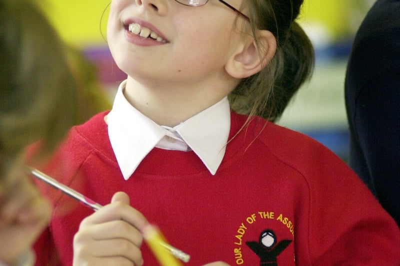 Our Lady of the Assumptipon primary school - 7-year-old Lianne Carroll in her lessons