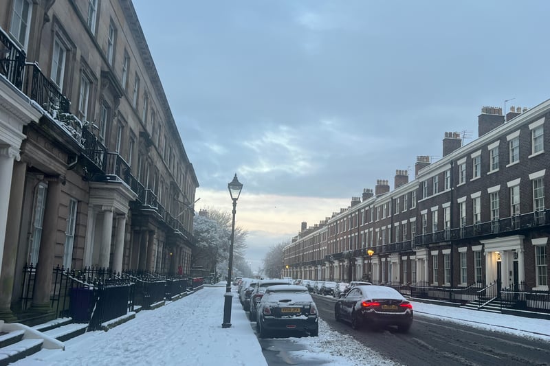 The Narnia style lamp posts on Canning Street looked particularly fitting this morning.