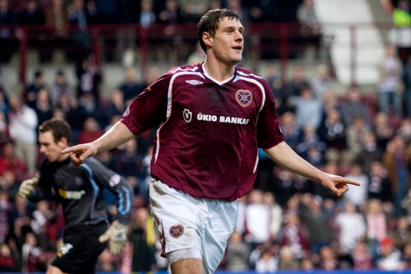 Playing for Hearts from 2006-2008, the Lithuanian forward scored 26 goals. 