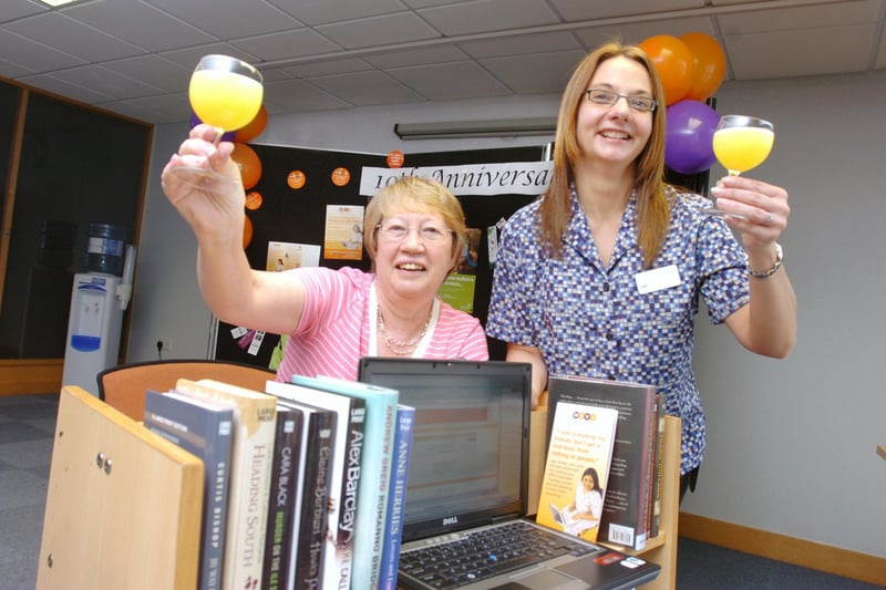 WRVS volunteer Hilary Stephens and Library and Information Assistant Julie Nesbitt were celebrating the 10th anniversary of the Home Delivery Service run by WRVS.