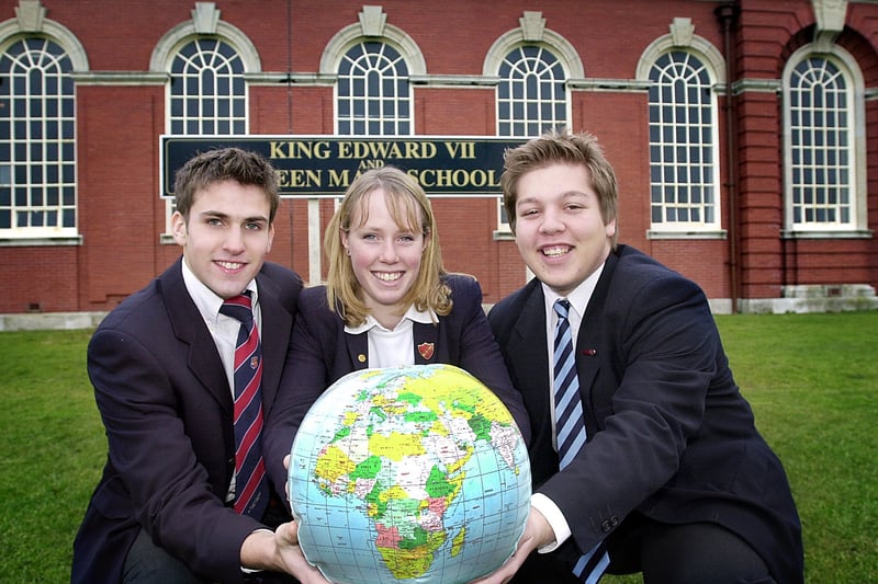 King Edward Vll and Queen Mary school language pupils  who won places at Oxford.
 L-R Greg Coulter, Head Girl Joanna Stephenson and Chris Roberts