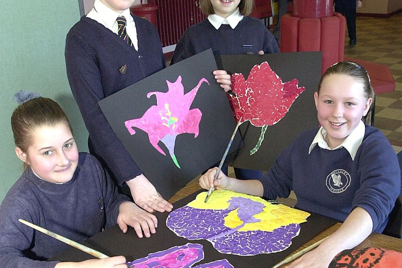 Stanley Junior School Young Seasiders prepare their exhibits, from left, Kerry Tuck, Rowan Pill, Sophie Holding and Chloe Wharton