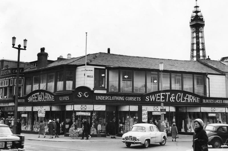 The Sweet and Clarke shop on the corner of Abingdon Street and Birley Street in 1964