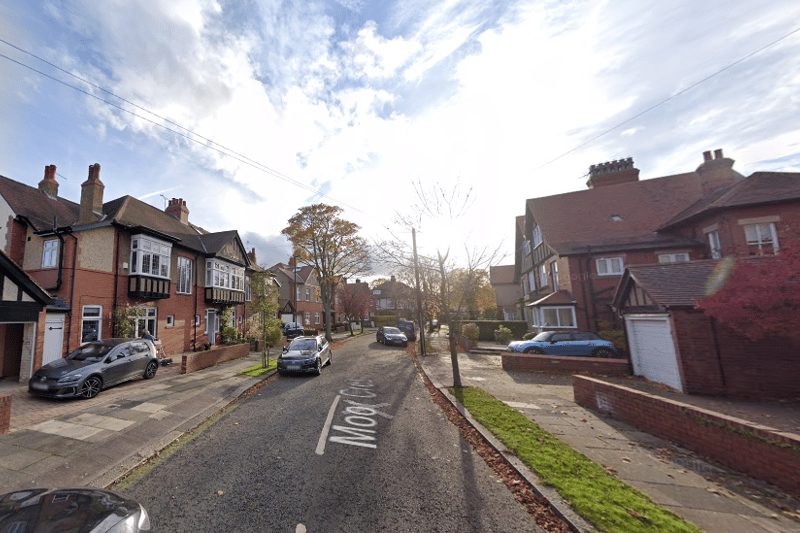 The average price of a property on Moor Crescent in Gosforth is £1,203,750.