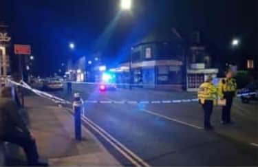 The scene in Crookes following the fatal stabbing 
