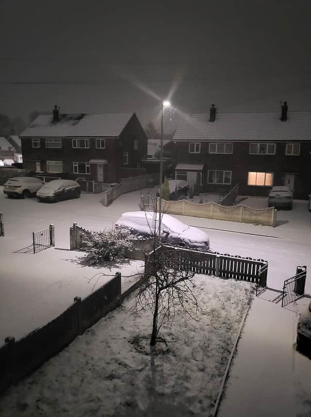 Snow in Leigh on Tuesday morning. Picture: Eimear Gormley
